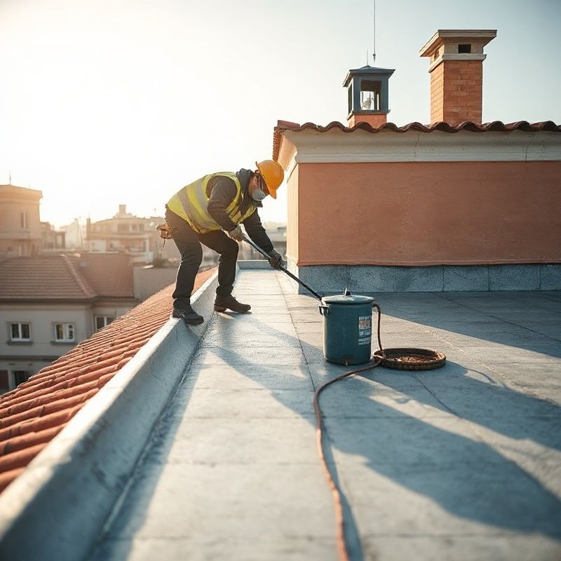 Aplicación de poliurea líquida en una terraza madrileña
