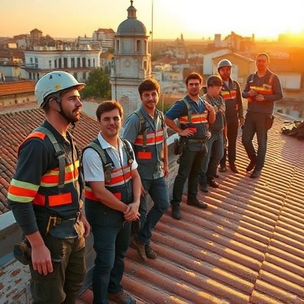 Equipo de Echovecho en una cubierta madrileña